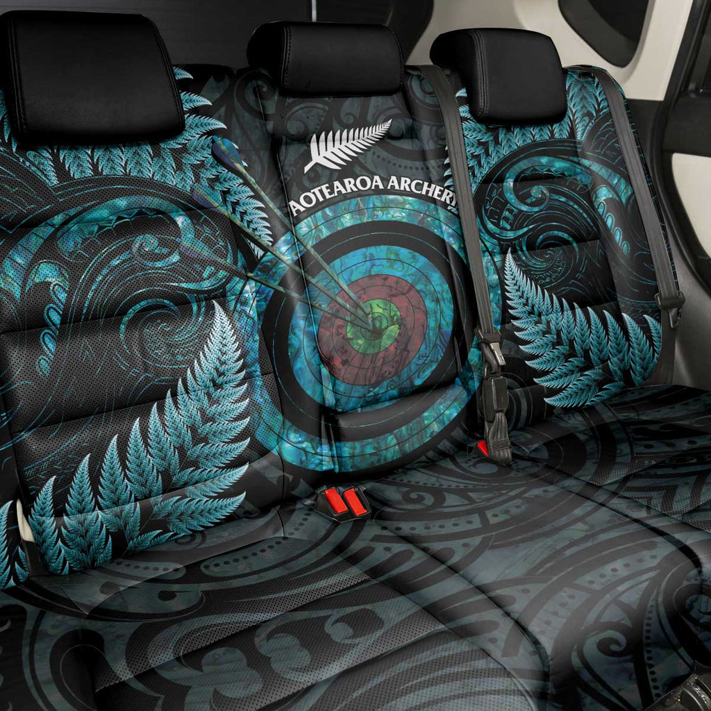 New Zealand Archery Back Car Seat Cover Aotearoa Silver Fern Maori - Aussie Hoodie