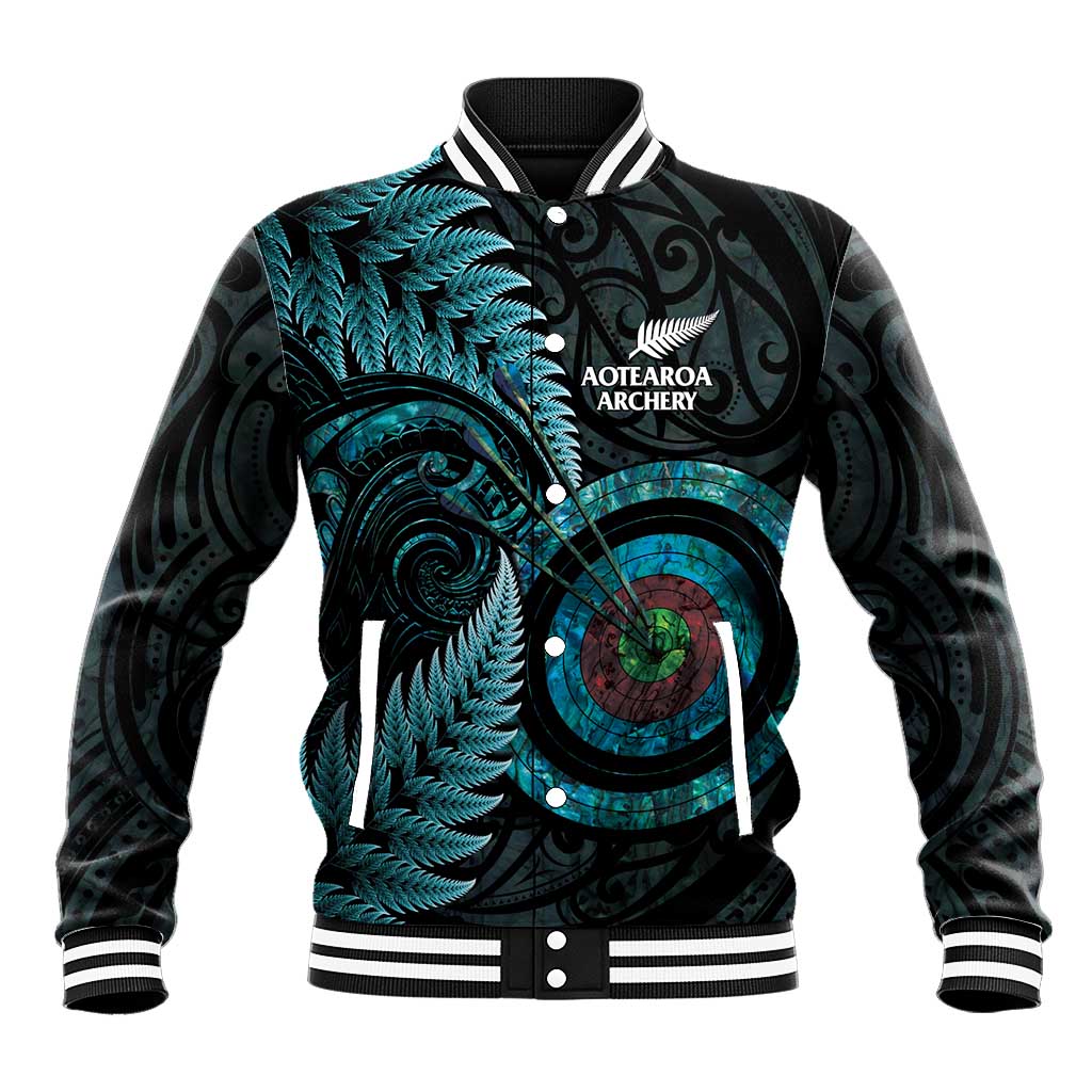 New Zealand Archery Baseball Jacket Aotearoa Silver Fern Maori - Aussie Hoodie