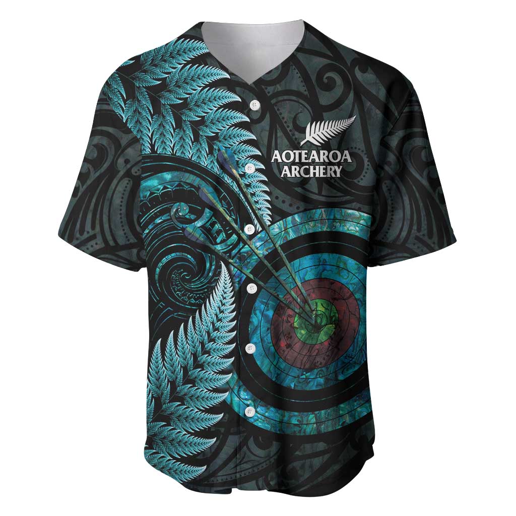 New Zealand Archery Baseball Jersey Aotearoa Silver Fern Maori - Aussie Hoodie