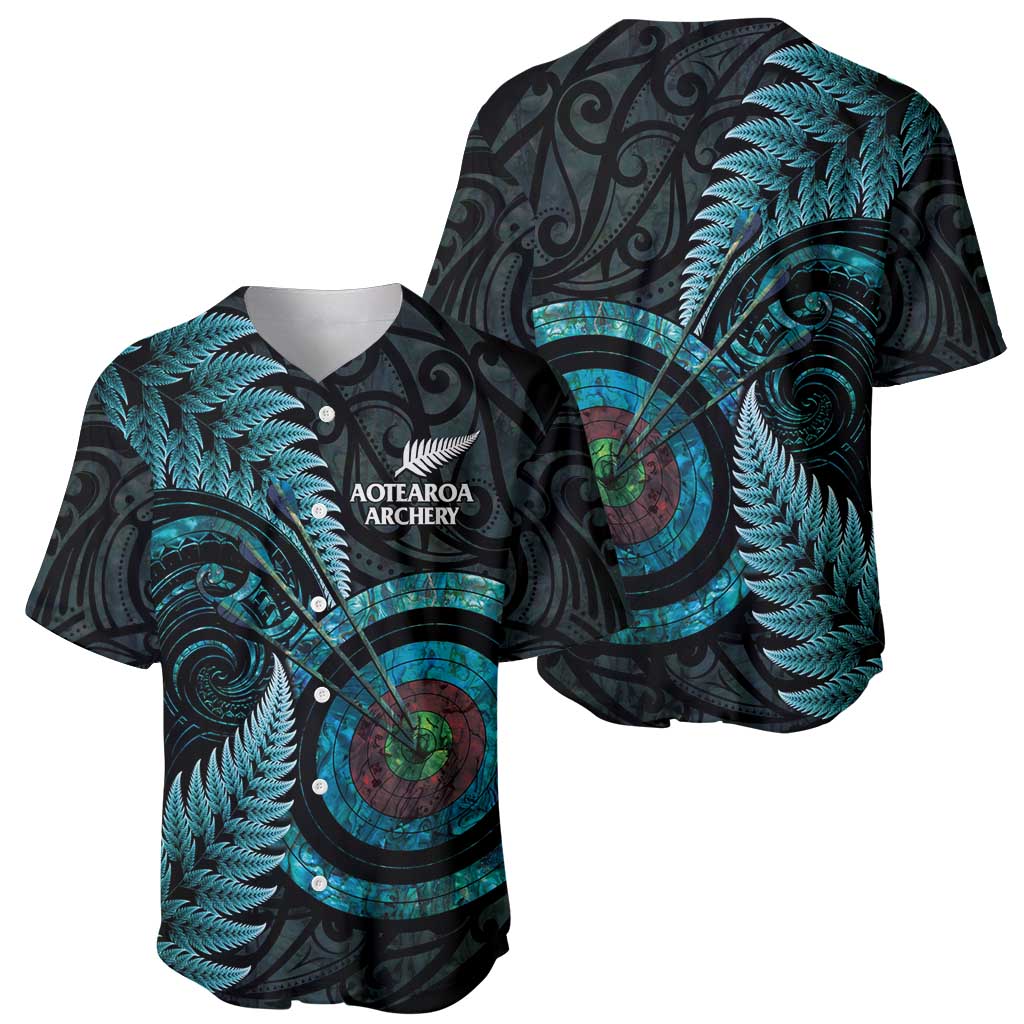 New Zealand Archery Baseball Jersey Aotearoa Silver Fern Maori - Aussie Hoodie