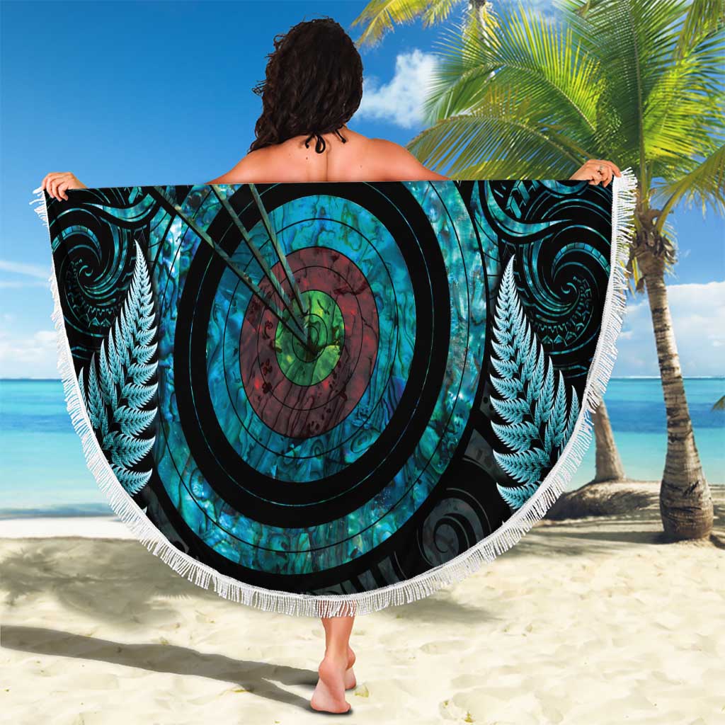 New Zealand Archery Beach Blanket Aotearoa Silver Fern Maori - Aussie Hoodie