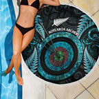 New Zealand Archery Beach Blanket Aotearoa Silver Fern Maori - Aussie Hoodie