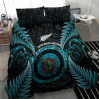 New Zealand Archery Bedding Set Aotearoa Silver Fern Maori - Aussie Hoodie