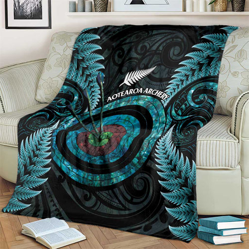 New Zealand Archery Blanket Aotearoa Silver Fern Maori - Aussie Hoodie