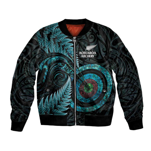 New Zealand Archery Bomber Jacket Aotearoa Silver Fern Maori - Aussie Hoodie