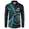 New Zealand Archery Button Sweatshirt Aotearoa Silver Fern Maori - Aussie Hoodie