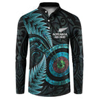 New Zealand Archery Button Sweatshirt Aotearoa Silver Fern Maori - Aussie Hoodie