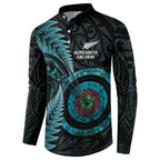 New Zealand Archery Button Sweatshirt Aotearoa Silver Fern Maori - Aussie Hoodie