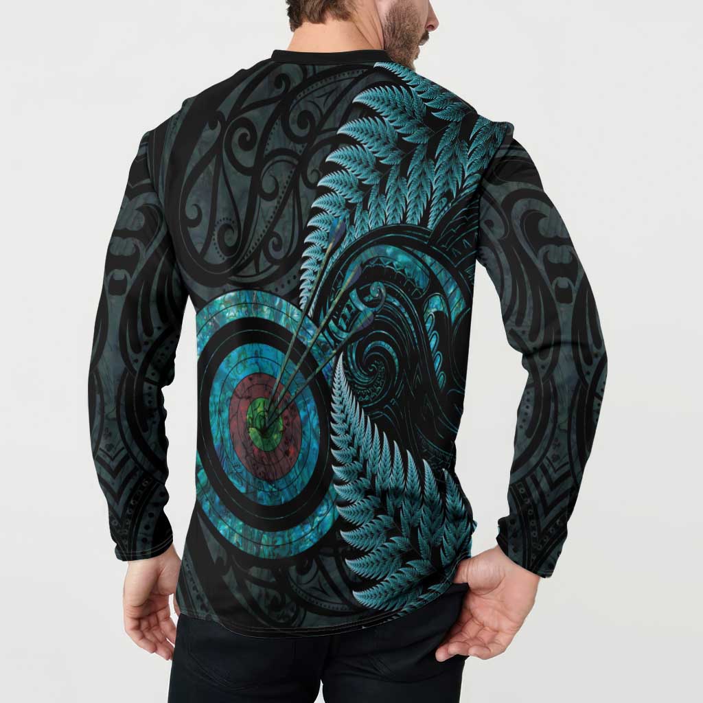 New Zealand Archery Button Sweatshirt Aotearoa Silver Fern Maori - Aussie Hoodie