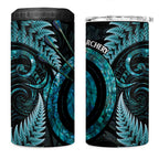 New Zealand Archery 4 in 1 Can Cooler Tumbler Aotearoa Silver Fern Maori - Aussie Hoodie