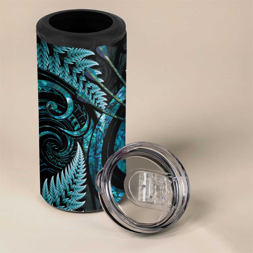 New Zealand Archery 4 in 1 Can Cooler Tumbler Aotearoa Silver Fern Maori - Aussie Hoodie