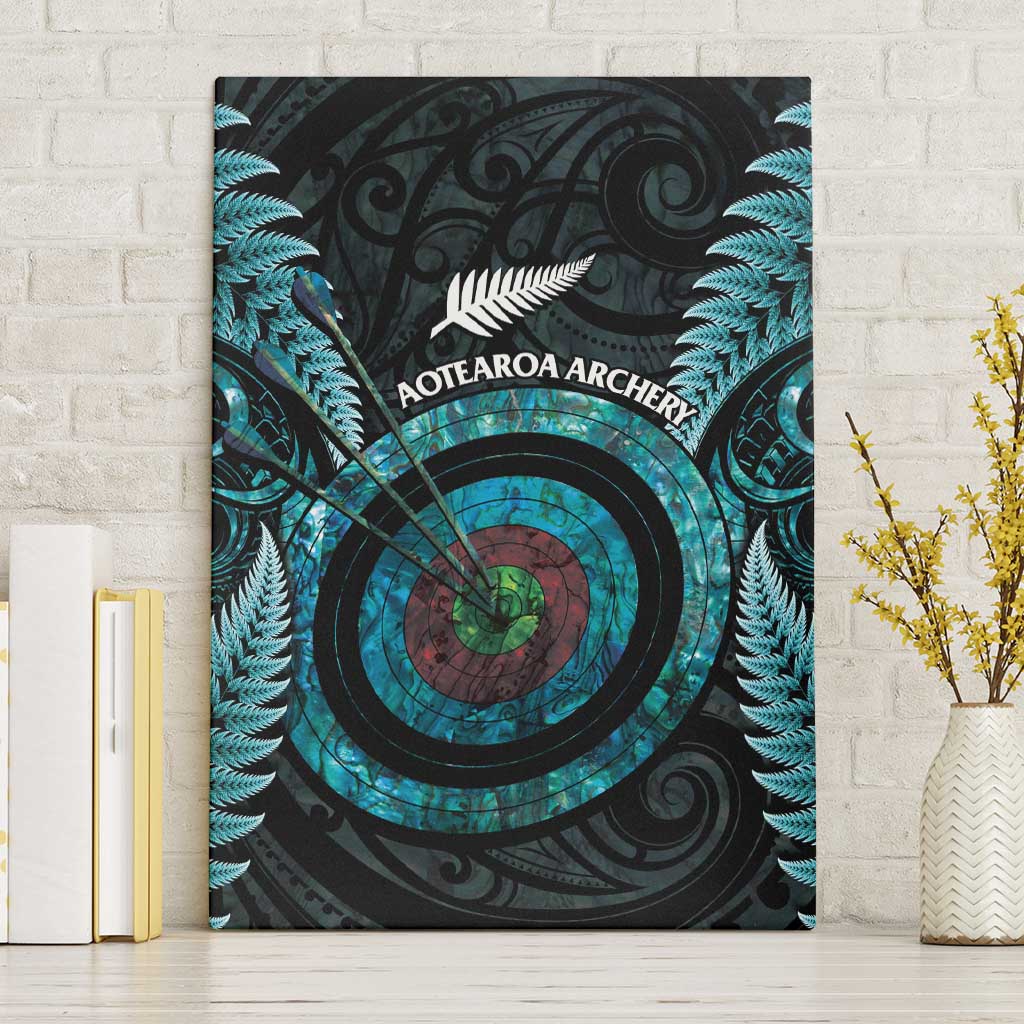 New Zealand Archery Canvas Wall Art Aotearoa Silver Fern Maori - Aussie Hoodie