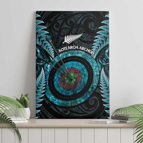 New Zealand Archery Canvas Wall Art Aotearoa Silver Fern Maori - Aussie Hoodie