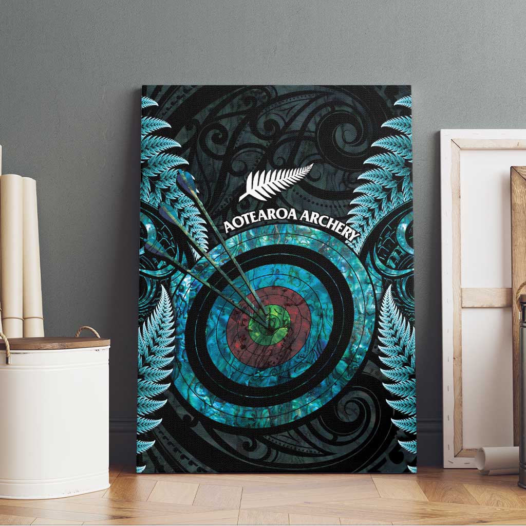 New Zealand Archery Canvas Wall Art Aotearoa Silver Fern Maori - Aussie Hoodie
