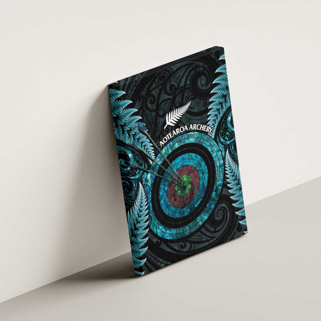 New Zealand Archery Canvas Wall Art Aotearoa Silver Fern Maori - Aussie Hoodie