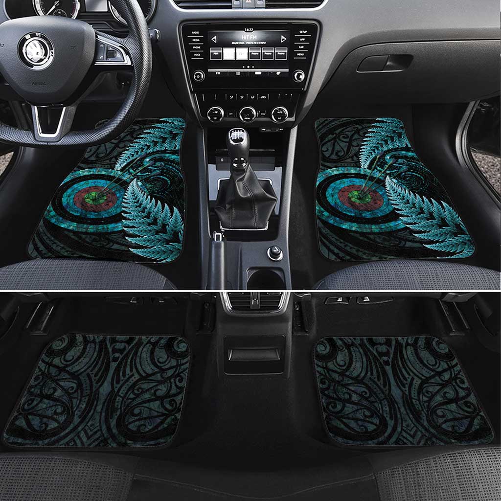 New Zealand Archery Car Mats Aotearoa Silver Fern Maori - Aussie Hoodie