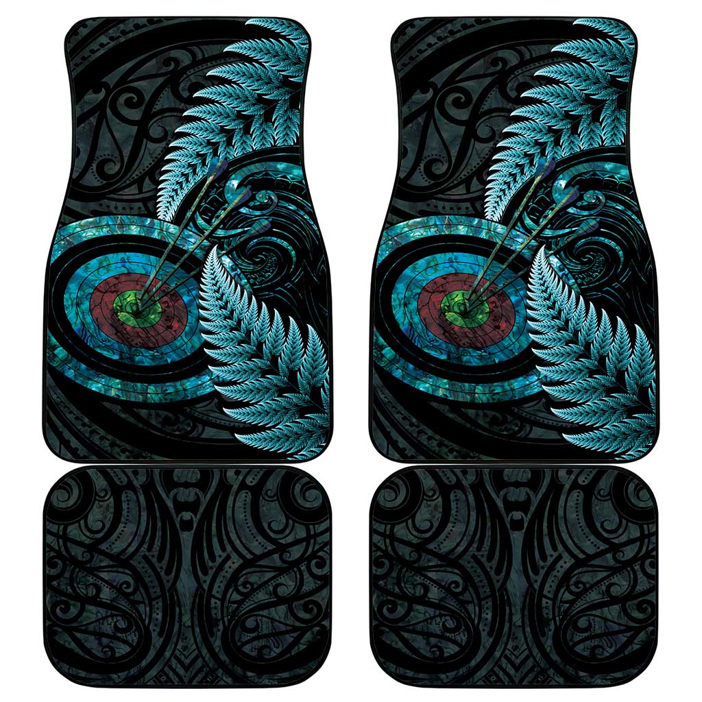 New Zealand Archery Car Mats Aotearoa Silver Fern Maori - Aussie Hoodie