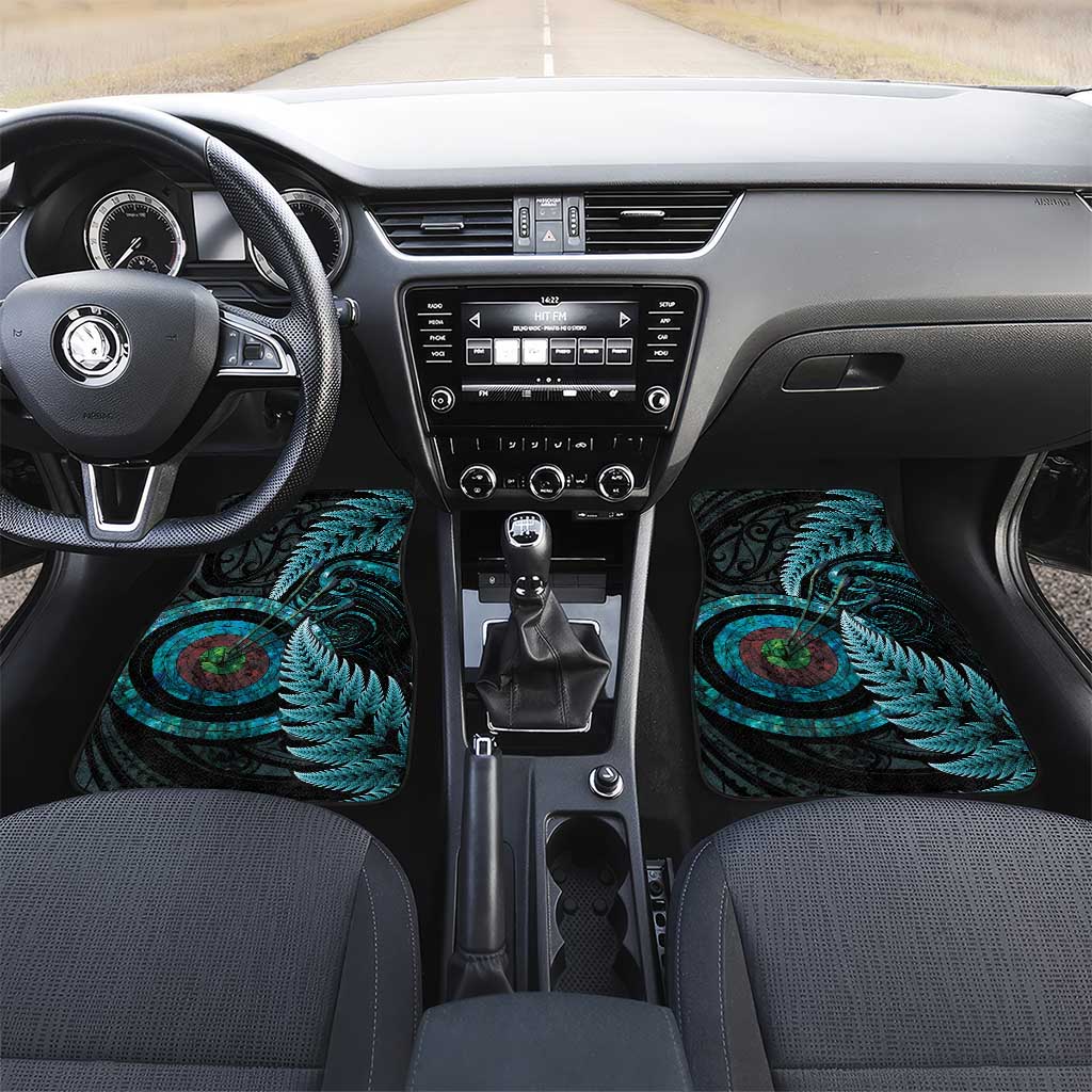 New Zealand Archery Car Mats Aotearoa Silver Fern Maori - Aussie Hoodie