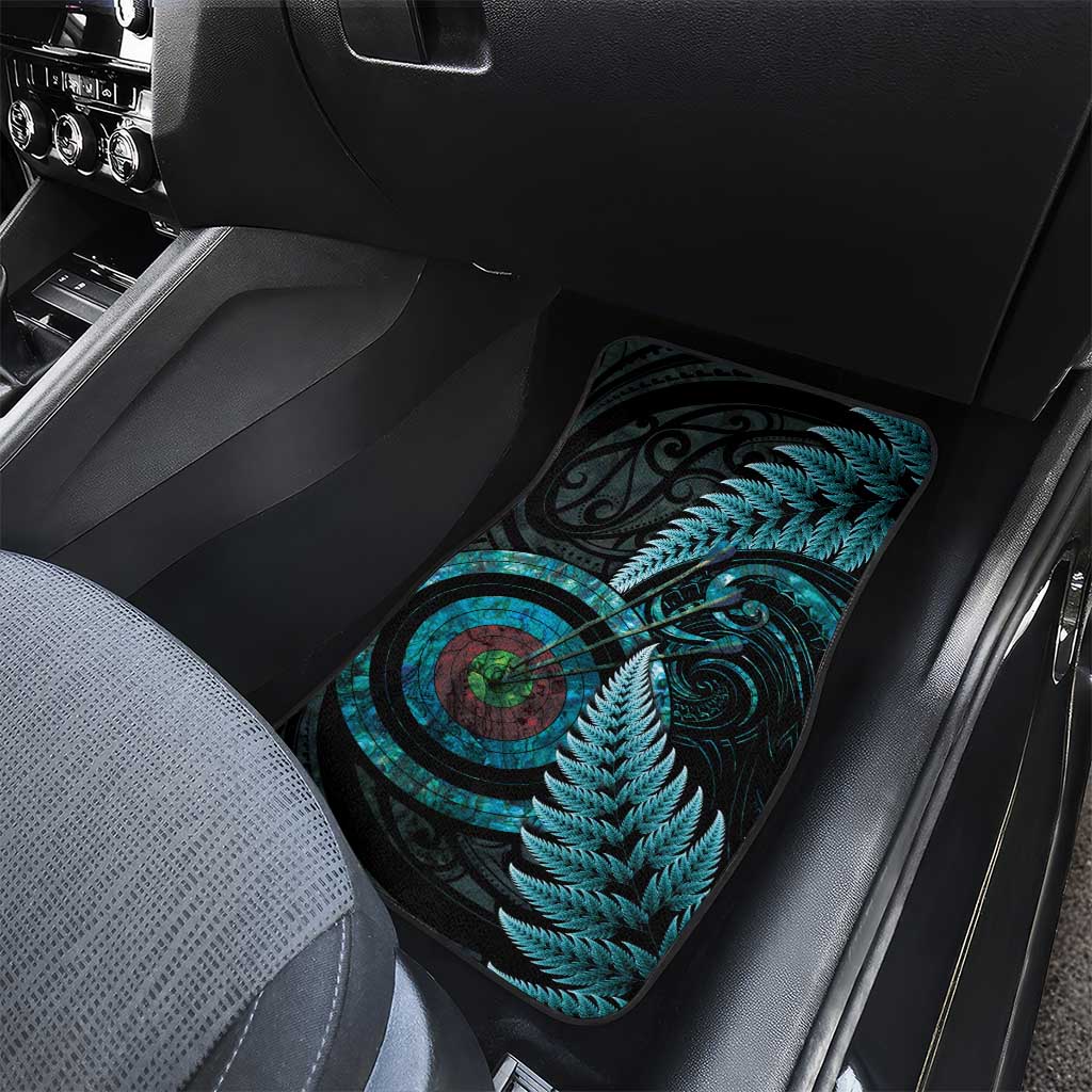 New Zealand Archery Car Mats Aotearoa Silver Fern Maori - Aussie Hoodie