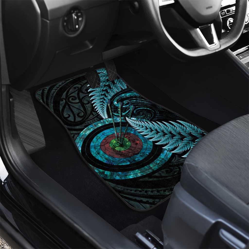 New Zealand Archery Car Mats Aotearoa Silver Fern Maori - Aussie Hoodie