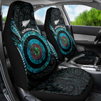 New Zealand Archery Car Seat Cover Aotearoa Silver Fern Maori - Aussie Hoodie