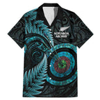 New Zealand Archery Family Matching Mermaid Dress and Hawaiian Shirt Aotearoa Silver Fern Maori - Aussie Hoodie