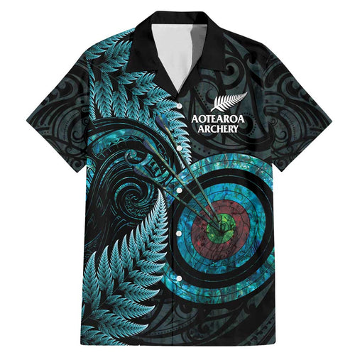 New Zealand Archery Family Matching Mermaid Dress and Hawaiian Shirt Aotearoa Silver Fern Maori - Aussie Hoodie