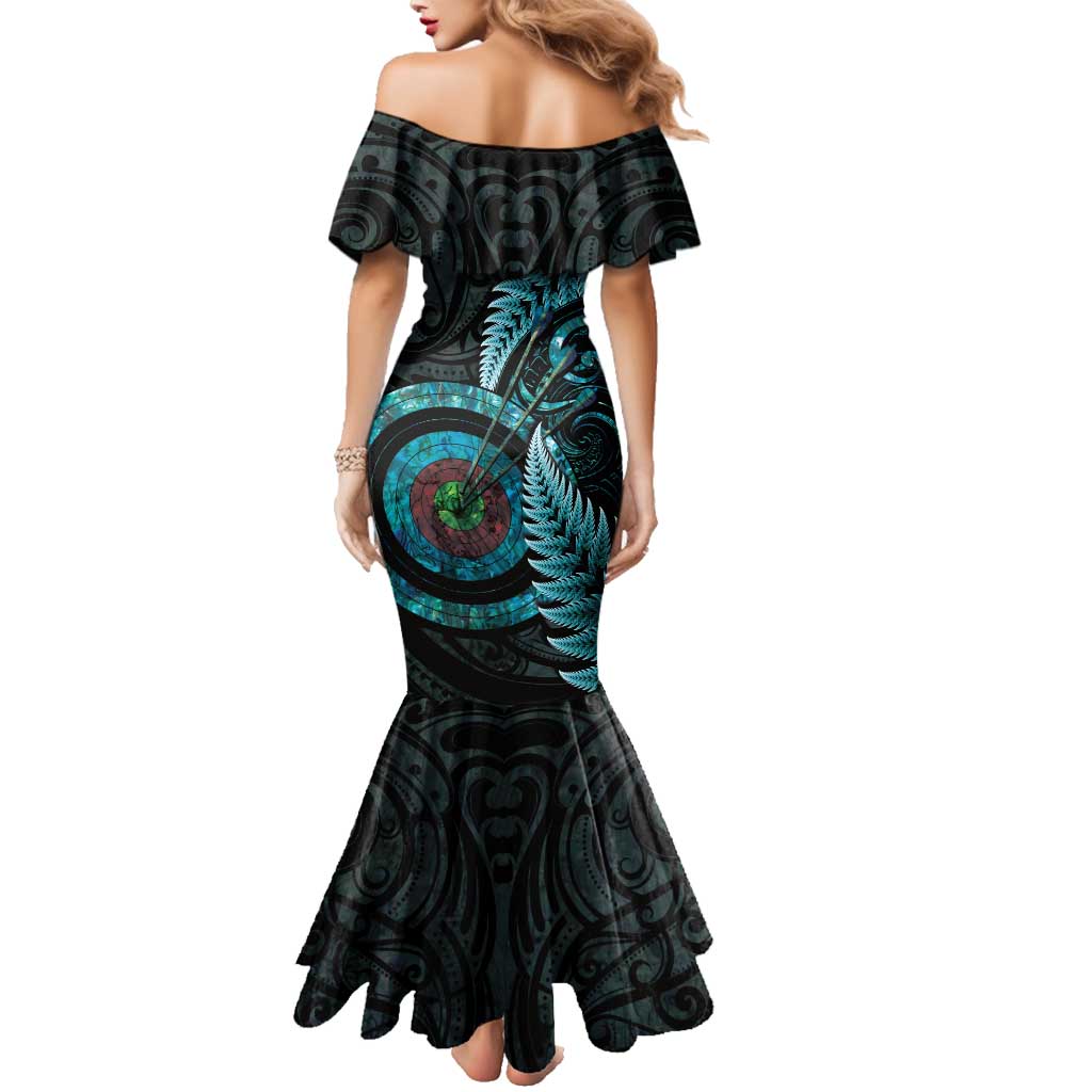 New Zealand Archery Family Matching Mermaid Dress and Hawaiian Shirt Aotearoa Silver Fern Maori - Aussie Hoodie