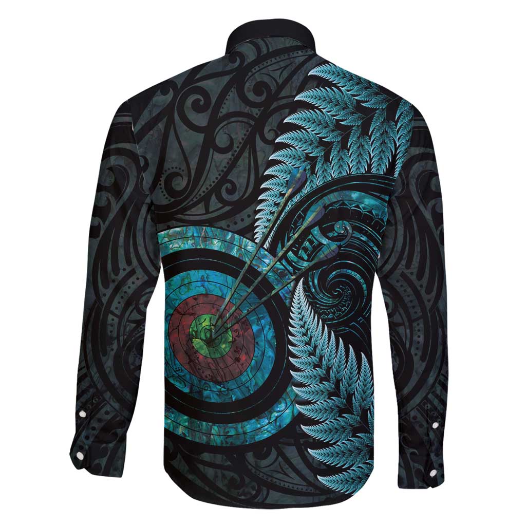 New Zealand Archery Family Matching Off Shoulder Maxi Dress and Hawaiian Shirt Aotearoa Silver Fern Maori - Aussie Hoodie