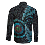 New Zealand Archery Family Matching Off Shoulder Maxi Dress and Hawaiian Shirt Aotearoa Silver Fern Maori - Aussie Hoodie