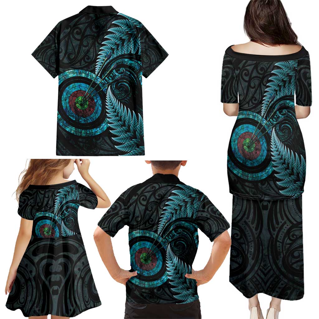 New Zealand Archery Family Matching Puletasi and Hawaiian Shirt Aotearoa Silver Fern Maori - Aussie Hoodie