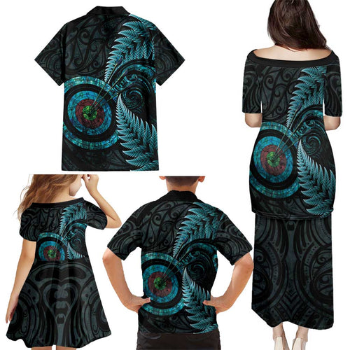 New Zealand Archery Family Matching Puletasi and Hawaiian Shirt Aotearoa Silver Fern Maori - Aussie Hoodie