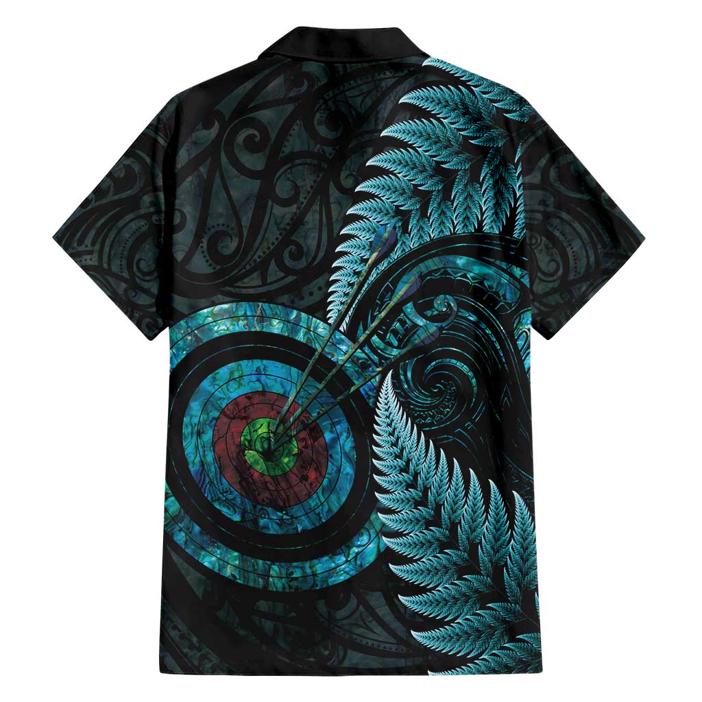 New Zealand Archery Family Matching Short Sleeve Bodycon Dress and Hawaiian Shirt Aotearoa Silver Fern Maori - Aussie Hoodie