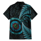 New Zealand Archery Family Matching Short Sleeve Bodycon Dress and Hawaiian Shirt Aotearoa Silver Fern Maori - Aussie Hoodie