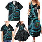New Zealand Archery Family Matching Summer Maxi Dress and Hawaiian Shirt Aotearoa Silver Fern Maori - Aussie Hoodie