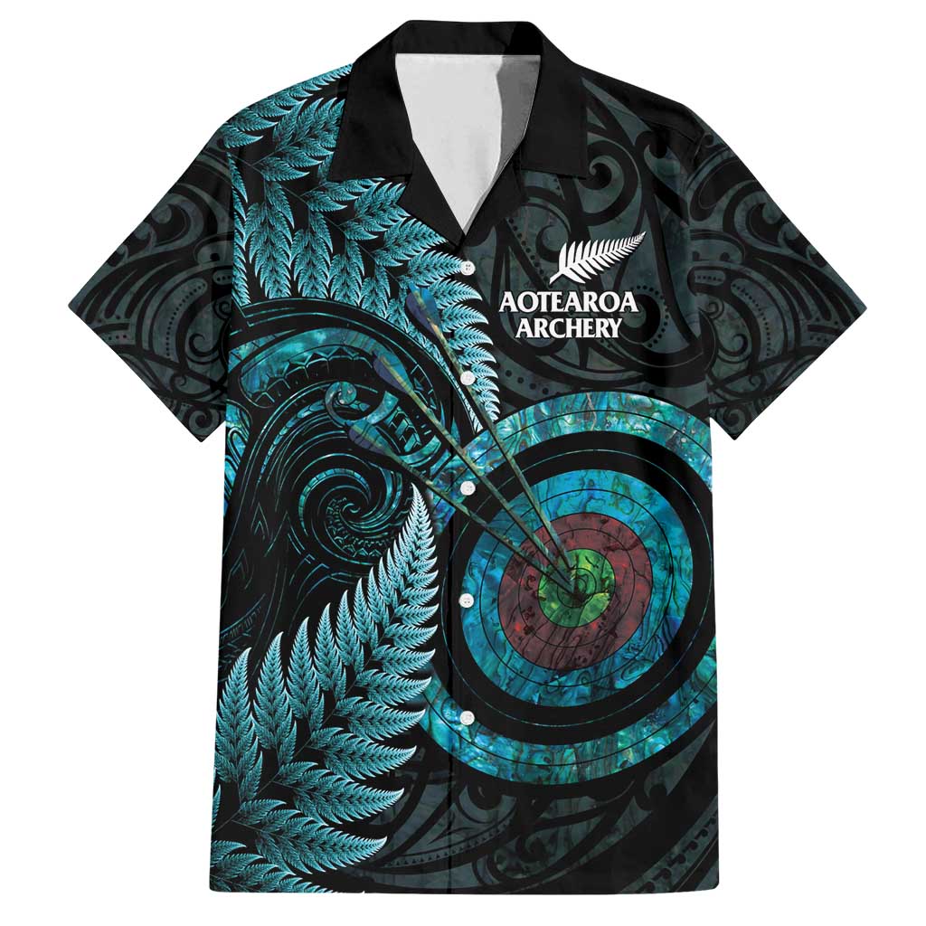 New Zealand Archery Family Matching Summer Maxi Dress and Hawaiian Shirt Aotearoa Silver Fern Maori - Aussie Hoodie