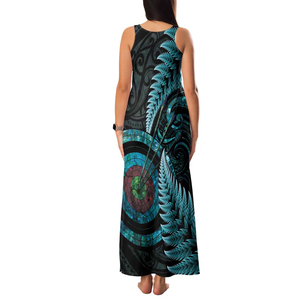 New Zealand Archery Family Matching Tank Maxi Dress and Hawaiian Shirt Aotearoa Silver Fern Maori - Aussie Hoodie