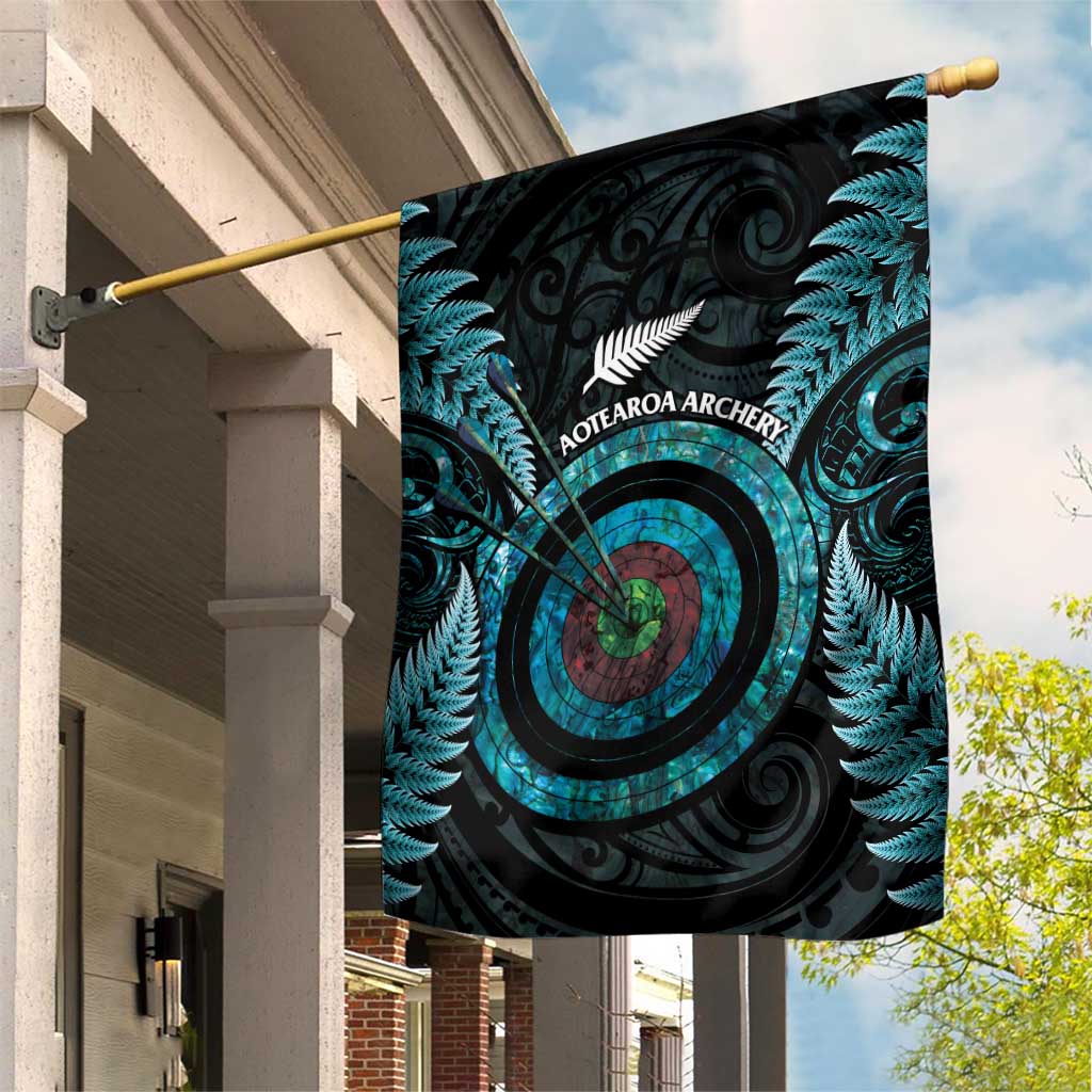 New Zealand Archery Garden Flag Aotearoa Silver Fern Maori - Aussie Hoodie