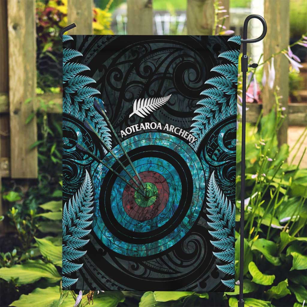 New Zealand Archery Garden Flag Aotearoa Silver Fern Maori - Aussie Hoodie