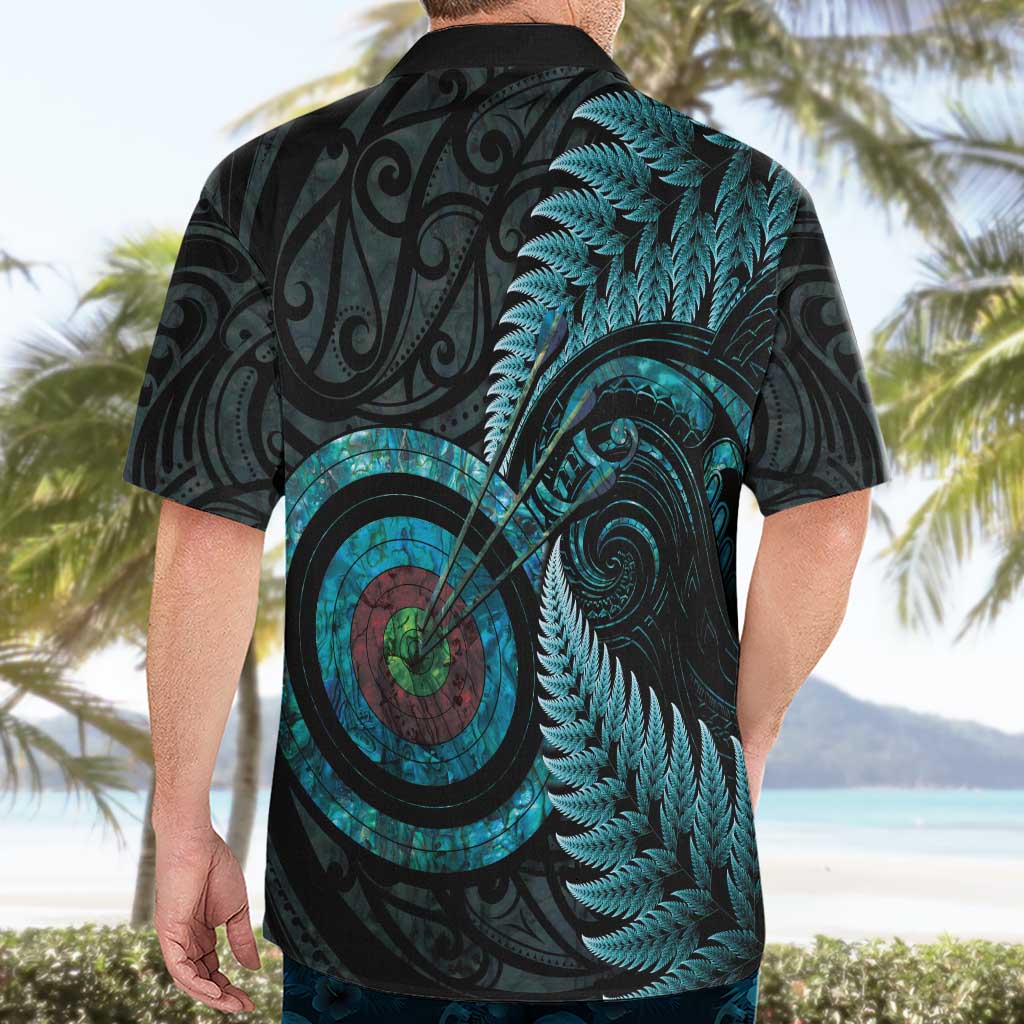 New Zealand Archery Hawaiian Shirt Aotearoa Silver Fern Maori - Aussie Hoodie