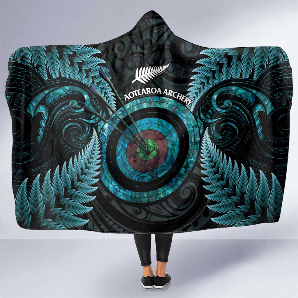 New Zealand Archery Hooded Blanket Aotearoa Silver Fern Maori - Aussie Hoodie