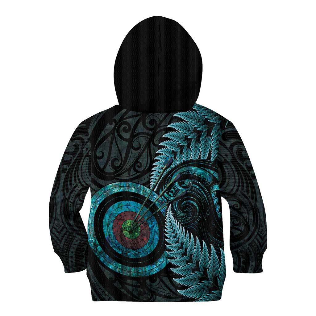 New Zealand Archery Kid Hoodie Aotearoa Silver Fern Maori - Aussie Hoodie