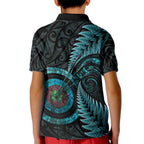 New Zealand Archery Kid Polo Shirt Aotearoa Silver Fern Maori - Aussie Hoodie
