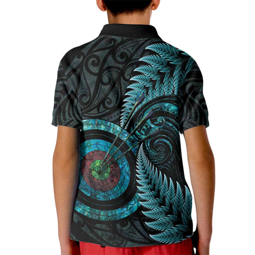 New Zealand Archery Kid Polo Shirt Aotearoa Silver Fern Maori - Aussie Hoodie