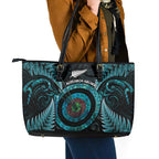 New Zealand Archery Leather Tote Bag Aotearoa Silver Fern Maori - Aussie Hoodie
