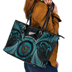 New Zealand Archery Leather Tote Bag Aotearoa Silver Fern Maori - Aussie Hoodie