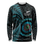 New Zealand Archery Long Sleeve Shirt Aotearoa Silver Fern Maori - Aussie Hoodie