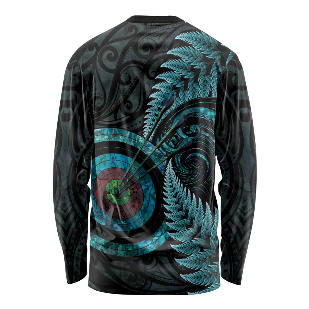 New Zealand Archery Long Sleeve Shirt Aotearoa Silver Fern Maori - Aussie Hoodie