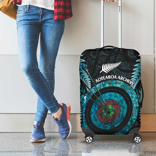 New Zealand Archery Luggage Cover Aotearoa Silver Fern Maori - Aussie Hoodie