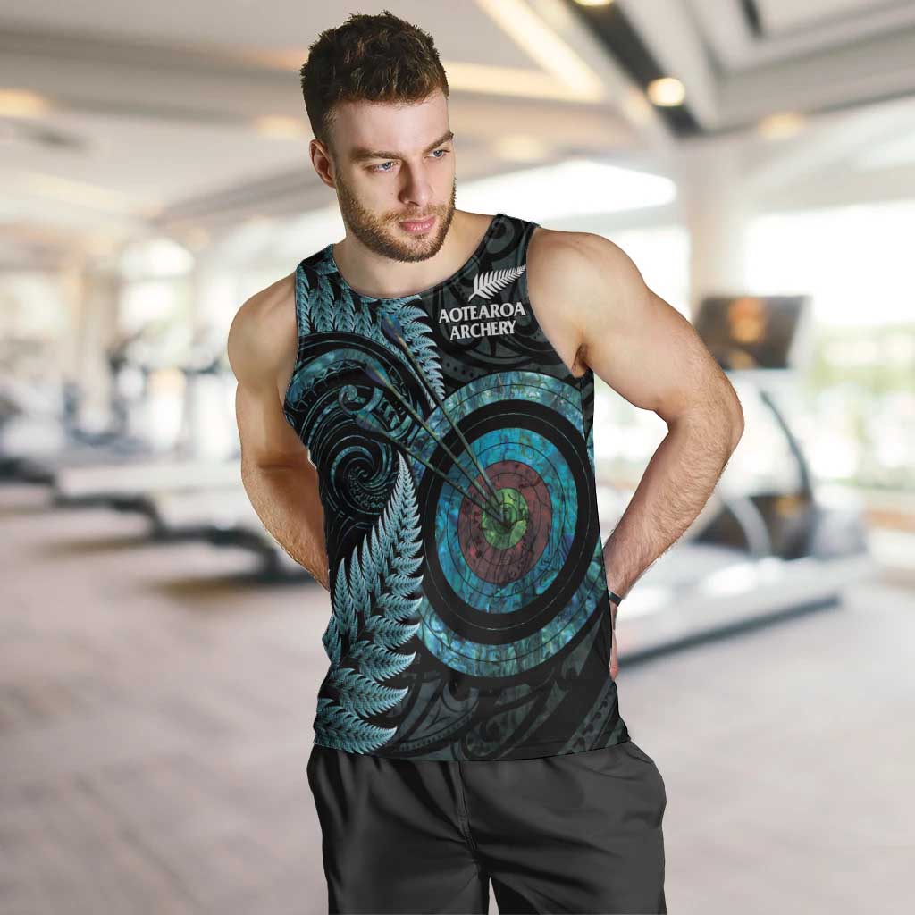 New Zealand Archery Men Tank Top Aotearoa Silver Fern Maori - Aussie Hoodie